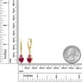thumbnail image 2 of Gem Stone King 18K Yellow Gold Plated Silver Red Created Ruby Pink Moissanite and White Lab Grown Diamond Drop Dangle Earrings for Women (3.29 Cttw, Heart Shape 7MM, Round 4MM), 2 of 3