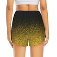 thumbnail image 4 of Uemuo Gold Glitter Gradient Pattern Women's Athletic Shorts High Waisted Running Shorts with Liner Pockets Gym Elastic Workout Shorts-Medium, 4 of 9