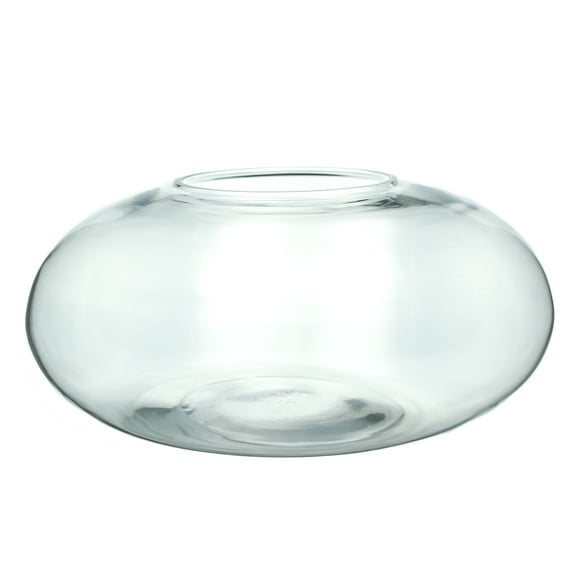 WGV Clear Flat Oval Garden Bowl Vase - 15" Wide x 7.5" Height, Good quality, Heavy Weighted Base - 1 Pc