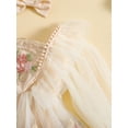 thumbnail image 6 of CIYCuIT Baby Girl Sweet Romper Dress Ruffles Long Sleeve Floral Embroidery Tulle Patchwork Jumpsuit with Headband Newborn Infant Princess Clothes 6M 12M 18M 24M, 6 of 9