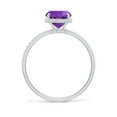 thumbnail image 2 of ANGARA Natural Thin Shank Cushion Cut 2 ct Amethyst Ring with Diamonds in 14K White Gold for Women (Size-9x7mm) | February Birthstone, Anniversary, Jewelry Gift for Women | Natural Amethyst Ring, 2 of 8