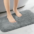 thumbnail image 2 of REGALWOVEN Alfombra de baño antideslizante suave y peluda para baño gris 20" x 32", 2 of 6