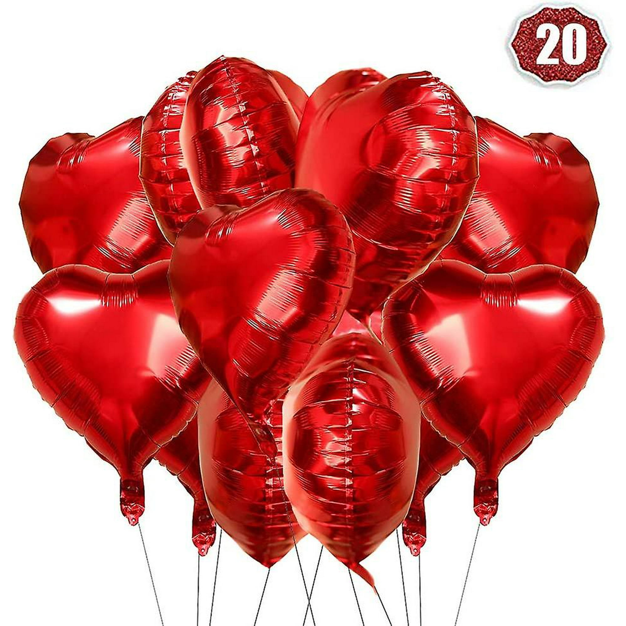 Ballon Cœur rouge gonflé à l'hélium
