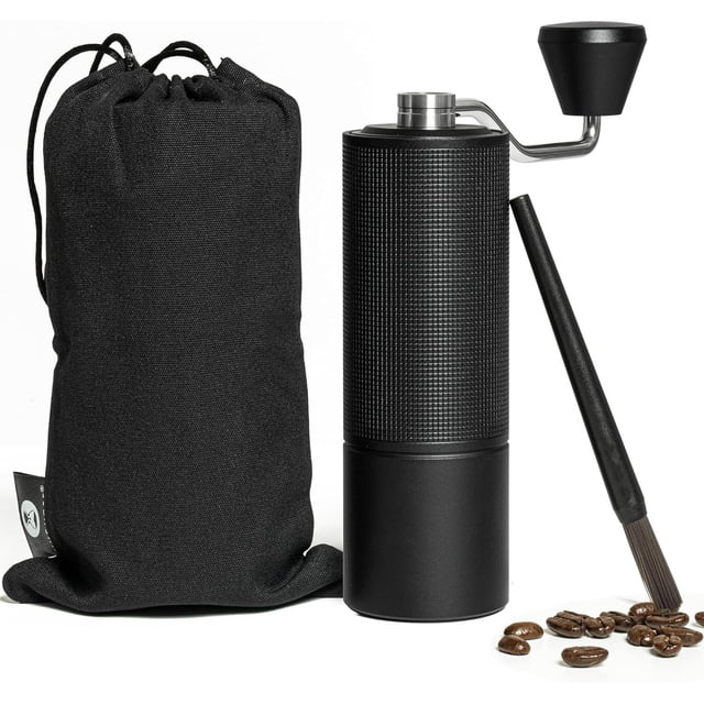 Molinillo de café manual C2, capacidad de 25 g, rebaba cónica de acero inoxidable CNC, ajustable, doble posicionamiento, café para prensa francesa