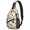 School Bus and Trees White Pattern, variant on School Bus and Stop Signs Blue Pattern Sling Backpack, Unisex Cycling Crossbody Bag with Side Mesh Pockets, Earphone Hole Port Gift Ideas for Hiking Cycling Walking