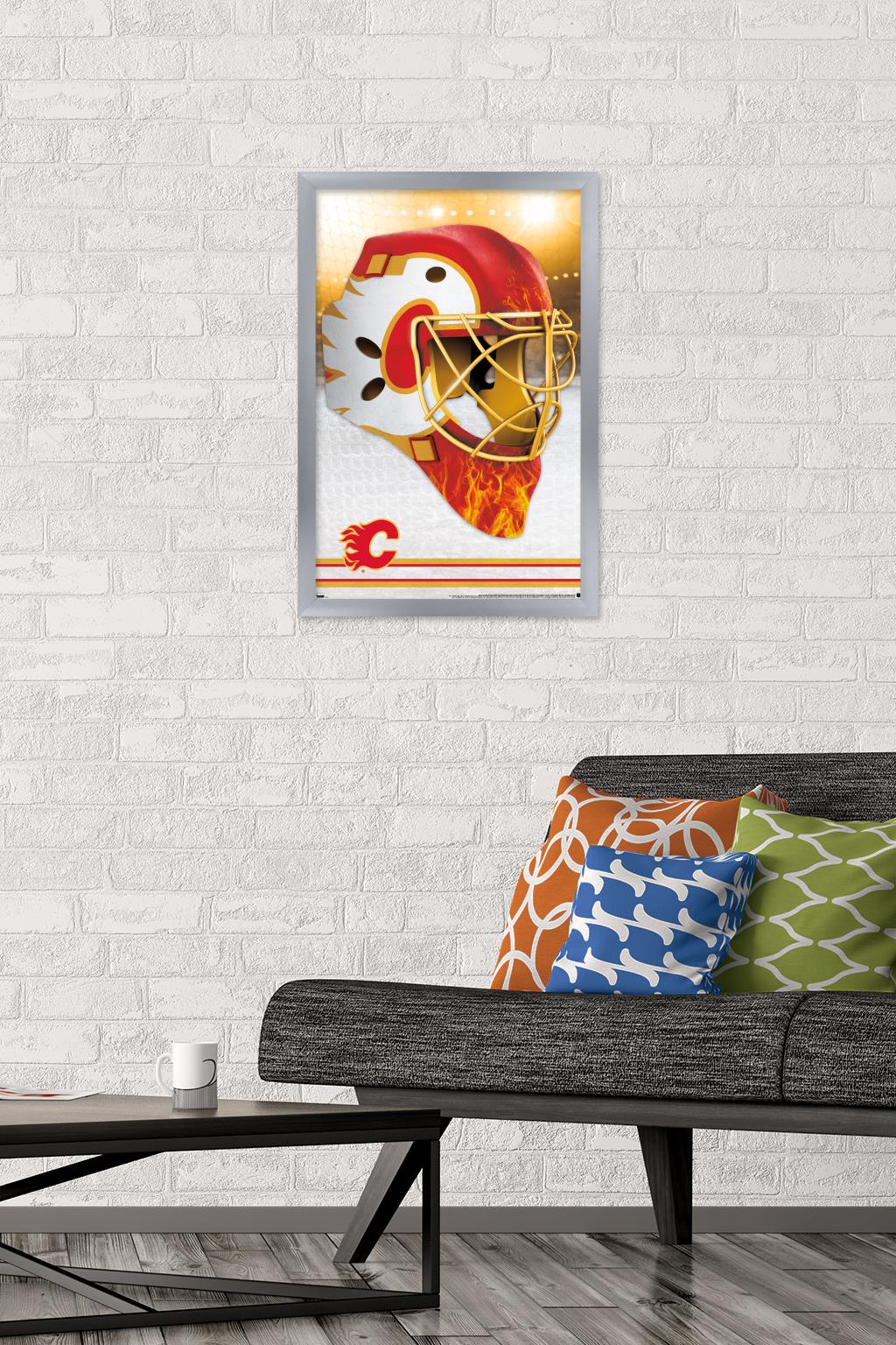 NHL Calgary Flames - Mask 20 Wall Poster, 14.725" x 22.375", Framed