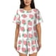 thumbnail image 1 of Fotbe Strawberry Conjunto de Pijama Estampado para Mujer, 2 Piezas, Ropa de Dormir con Camiseta de Manga Corta y Shorts Suaves-Medium, 1 of 6