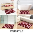 thumbnail image 6 of Buganda Microfiber Bathroom Rugs and Mats, Extra Soft and Absorbent Shaggy Bath Mats, Non-Slip Moroccan Trellis Bath Carpets, 24" x 36", Black, 6 of 6