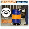 thumbnail image 3 of Barrel Cart for 55 Gallon, 2000lbs Capacity Drum Dolly with 8 Wheels, for Smooth Drum Handling in Storage Facilities, 3 of 8