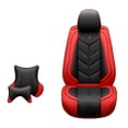 thumbnail image 2 of 5-Seat Universal PU Leather Cushions Luxury Protectors Auto Seat Covers Red & Black, 2 of 7