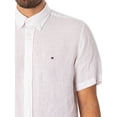 thumbnail image 4 of Tommy Hilfiger Pigment Syed Linen Short Sleeved Shirt, White, 4 of 6