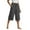 Dark Gray, variant on Plus Size Linen Cotton Capri Pants for Women - High Waist Wide Leg Capris with Drawstring Waist, Casual Comfort Fit S-5XL