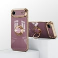thumbnail image 2 of For iPhone 17 Air Case 2025, Allytechgroup Ring Holder Stand Case Plating Edge 360 Rotation Kickstand Slim Soft Flexible TPU Protective Cover for iPhone 17 Air 6.6", Lightpurple, 2 of 5