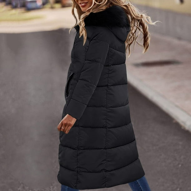 Abrigo informal con capucha y manga larga para mujer, chaqueta cálida de manga larga con capucha, chaqueta con cuello, abrigo ajustado de invierno para mujer