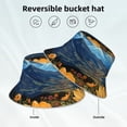 thumbnail image 5 of Daiia Sunset Sky Sunflower Pattern Bucket Hat - Trendy Cotton Sun Hat for Beach, Golf, Fishing - Fun Outdoor Vacation Boonie for Men and Women, 5 of 9