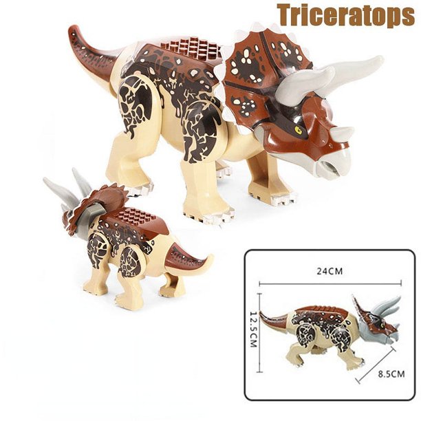 Figura de dinosaurio Jurásico de gran tamaño, Tiranosaurio Rex, IndoRaptor, Triceratops, juguete de bloques de construcción, regalo