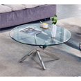 thumbnail image 3 of Pemberly Row Round Tempered Glass Coffee Table in Silver Chrome, 3 of 7