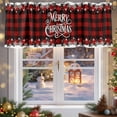 thumbnail image 5 of Merry Christmas Valances for Windows, 54 x 18in, Red Stripes Snowflakes Vintage Texture Rod Pocket Kitchen Valance Curtain Light Filtering Window Treatments for Living Room Bedroom, 1 Panel, 5 of 7