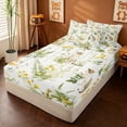 thumbnail image 2 of meiyoeat cute Kawaii Zipper Twin Comforter Sets with Fitted Sheet and 2 Pillowcases,Green Rustic Botanical Zipper Bedding Set,Reversible,4 Pieces, 2 of 7