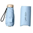 thumbnail image 2 of Travel Sunshade Umbrella Compact Umbrella Folding Portable Umbrella Sturdy Anti Rust Fibreglass Ribs 2 in 1 Function Light Blue, 2 of 8