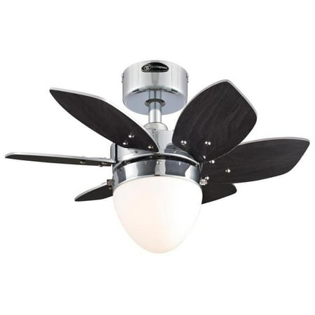 

Westinghouse 7236900 24 in. Chrome Finish Reversible Blades Opal Frosted Glass Wengue & Beech