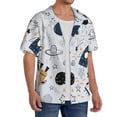 thumbnail image 2 of Sikiie Cartoon Planets Men's Wrinkle Free Untucked Cuban Shirt Business Casual Button Down Shirts Short Sleeve ShirtMedium, 2 of 5