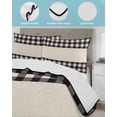 thumbnail image 4 of Quilts King Size Bedding Set, Retro Black Lightweight Quilted Comforter, Farmhouse Buffalo Plaid Vintage Beige Soft Reversible Bedspread Coverlet with Pillow Covers for All Season, 96" x 106", 4 of 7