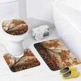thumbnail image 4 of 4 Piece Bathroom Shower Curtain Sets Autumn Plaid Vintage Leaves Bathroom Sets with Shower Curtain And Rugs 4 Piece Seasonal Fall Harvest 12 Plastic Hooks for Bathroom Decor 72inch X 72inch, 4 of 8