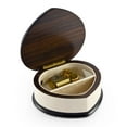thumbnail image 2 of Ivory Stain Heart Shaped 30 Note Music Box with Floral Centered in Heart Outline Inlay - I Hope You Dance, 2 of 2
