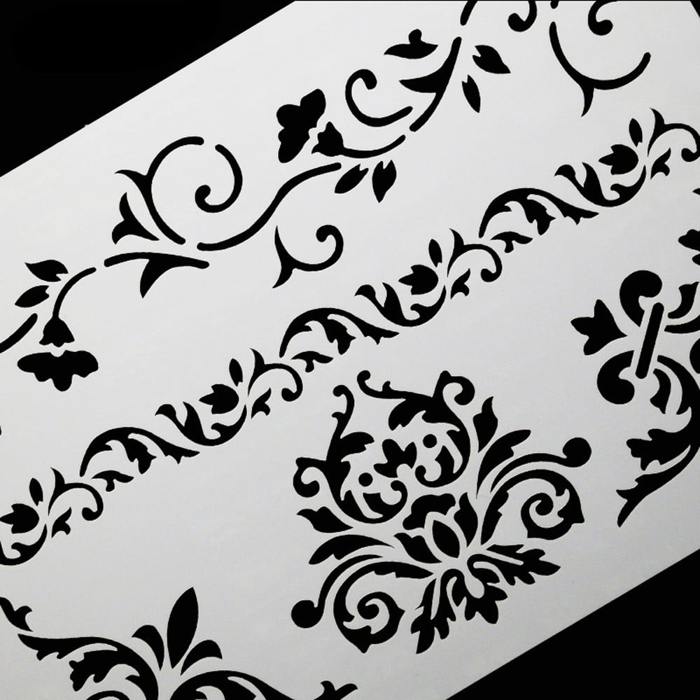miarhb home decorations soft plastic reusable template stencil spray paint mold wall furniture decor painting mold walmart com