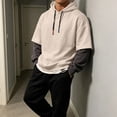 thumbnail image 4 of Chiccall Mens Hoodie Drawstring Long Sleeve Hooded Sweatshirts Casual Athletic Fashion Layered Sweatshirts for Men, 4 of 6