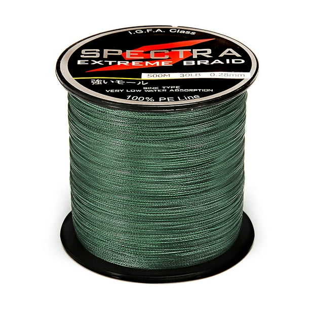 100%PE Plastic Braided Fishing Line 20LB Test Moss 0.23mm Diameter 500M  Length Color:Blackish green