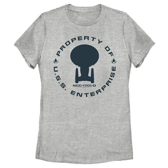 Women's Star Trek: The Next Generation Property Of The USS Enterprise Graphic Tee Athletic Heather X Large