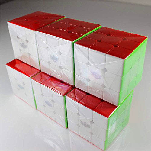Pack of 6 Cyclone Boys 3x3x3 Magic Cubes Set Intelligence Competition Version Set of 6 pack Colorful Stickerless
