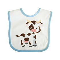 Inktastic Cute White Holstein Cow with Brown Spots Boys or Girls Baby Bib