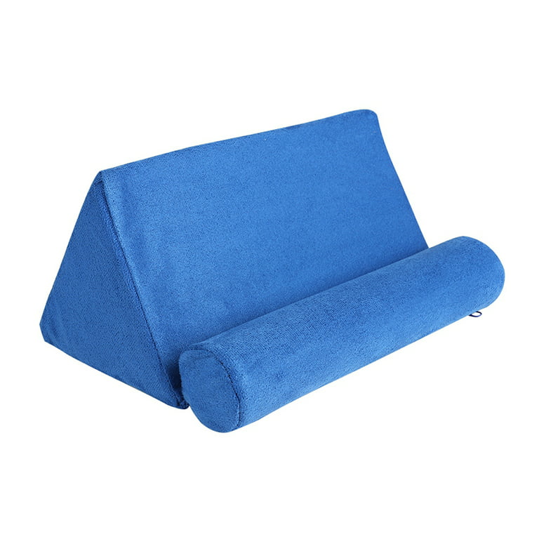 Tablet Pillow for Galaxy or iPad Microfiber Mini Tablet Holder Sofa Stand Blue