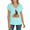 1-Blue, variant on Women's Pumpkin Lantern Kitten Graphic Top V-Neck Fashion Tee