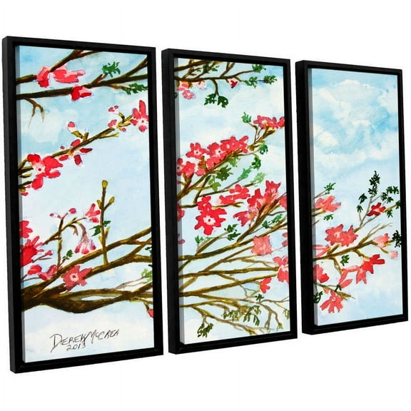 ArtWall Derek Mccrea "Tree Flowers" 3-Piece Floater-framed Canvas Set
