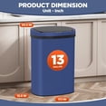 thumbnail image 7 of CL.HPAHKL 13 Gallon Trash Can with Lid, Automatic Trash Can Touchless Motion Sensor Trash Can 50 Liter High-Capacity Stainless Steel Garbage Can for Home Kitchen Bathroom Bedroom Office, Deep Blue, 7 of 7
