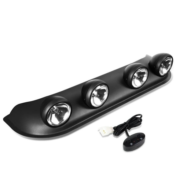 DNA Motoring Universal Black Frame Clear Lens Roof Mounted Fog Light   Bulbs   Switch   Harness Kit