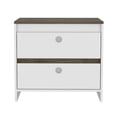 thumbnail image 5 of Depot E-Shop Bacopa Nightstand With 2 Drawers, White/Dark Brown, 5 of 9