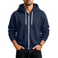 thumbnail image 5 of Men's Zip Up Hoodies Adjustable Drawstring Solid Hooded Jacket Fall Winter Lightweight Causal Athletic Jacket, S, 5 of 5
