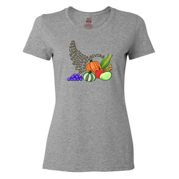 Inktastic Thanksgiving Cornucopia Word Art Women's T-Shirt