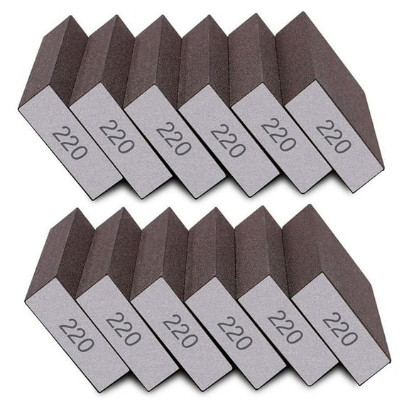 12Pcs Sanding Sponge 220 Grit Fine Blocks for Drywall Metal Wood Washable and Reusable