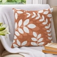 thumbnail image 3 of Pillow Covers 20x20 Set of 2, Terracotta Orange Leaves Throw Pillow Covers Decorative Couch Cushion Cover, Farmhouse Botanical Branch Vintage Microfiber Soft Pillowcases for Bedroom Living Room Sofa, 3 of 9