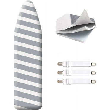 SheeChung 48x15 Ironing Board Cover and Pad - with Elasticized Edges and 3 Connecting Straps,Premium Heavy Duty 3-Layer Silicone Coated Cover,Heat Reflective, Scorch Resistant