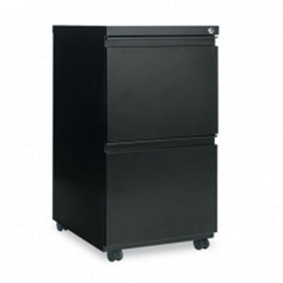 14.87 x 19.12 in. Two-Drawer Metal Pedestal File with Full-Length Pull - Black