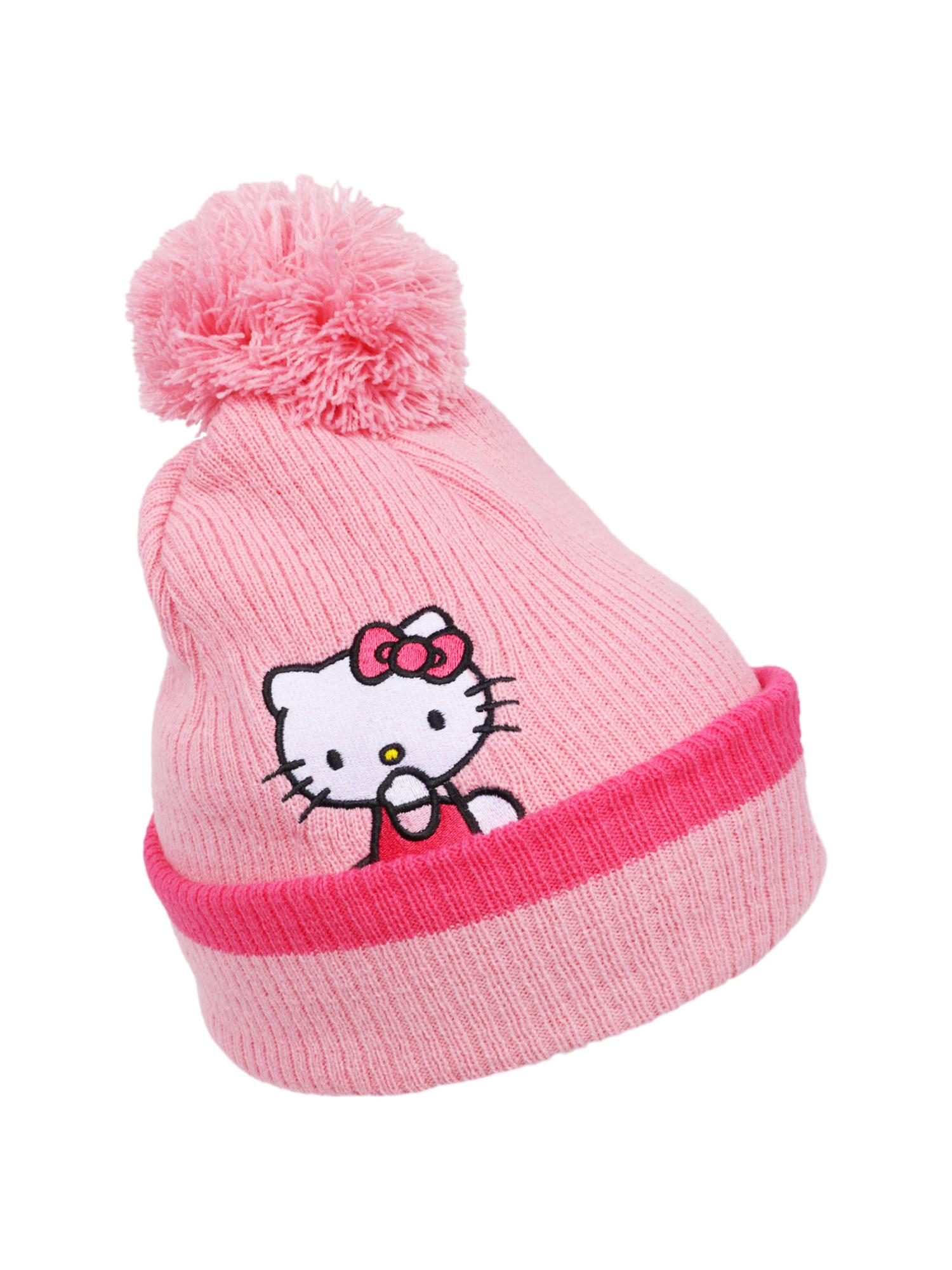 Hello Kitty Pink Bow Beanie and Scarf 2pc Set