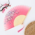 thumbnail image 4 of Folding Hand Fan, Hand Fans for Women, 8 in Bamboo Frame, Hand Held Fans Foldable, Floral Prints, Butterfly Details, Travel Cooling, Dance Practices, 1 Pc, 4 of 8