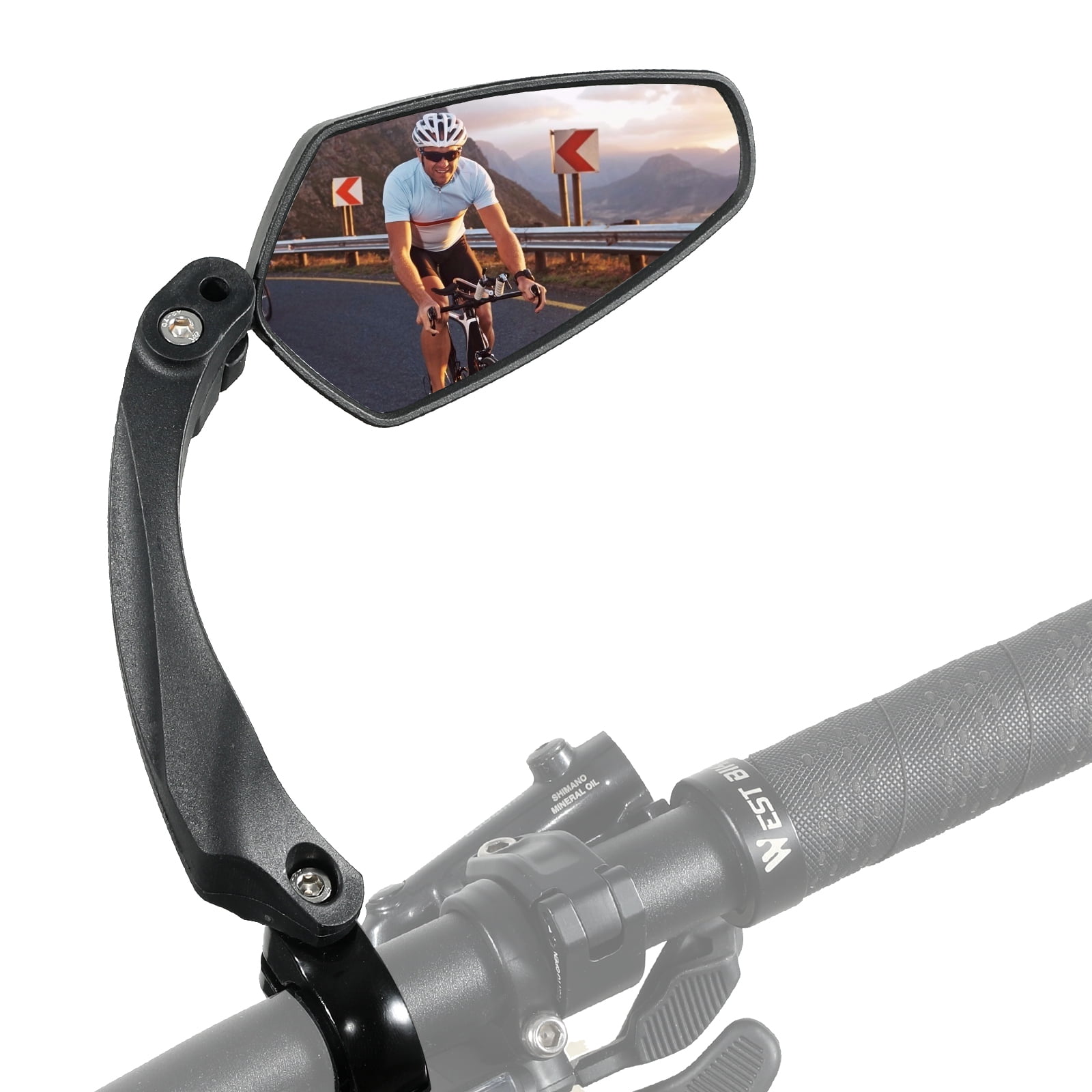 WEST BIKING 360 Degree Rotation Bicycle Rear View Mirror, Screw Mount Bike Mirror, 1 Pack Right